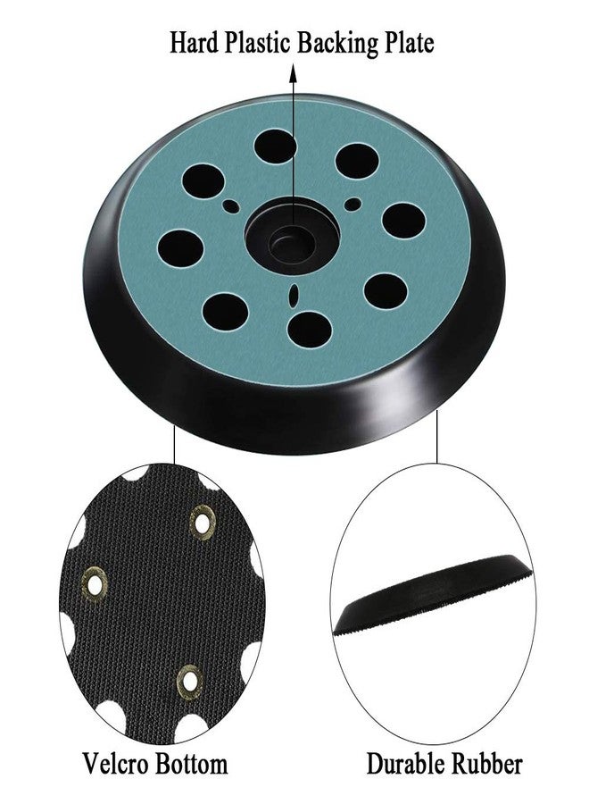 Vankcp 6 Pieces 5 inch 8 Hole Sander Replacement Pad Parts Vankcp Orbital Sanding Backing Plates Hook Loop Sander Pad Fits for Makita, DeWalt, Porter Cable, Hitachi - Image 5