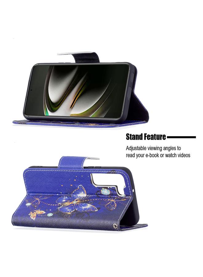 اس-توب جراب لهاتف Samsung Galaxy S22 5G بنمط رسم ملون، جراب جلدي قابل للطي أفقيًا مع حامل وفتحات للبطاقات ومحفظة - Image 4