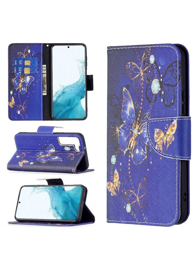 اس-توب جراب لهاتف Samsung Galaxy S22 5G بنمط رسم ملون، جراب جلدي قابل للطي أفقيًا مع حامل وفتحات للبطاقات ومحفظة - Image 1