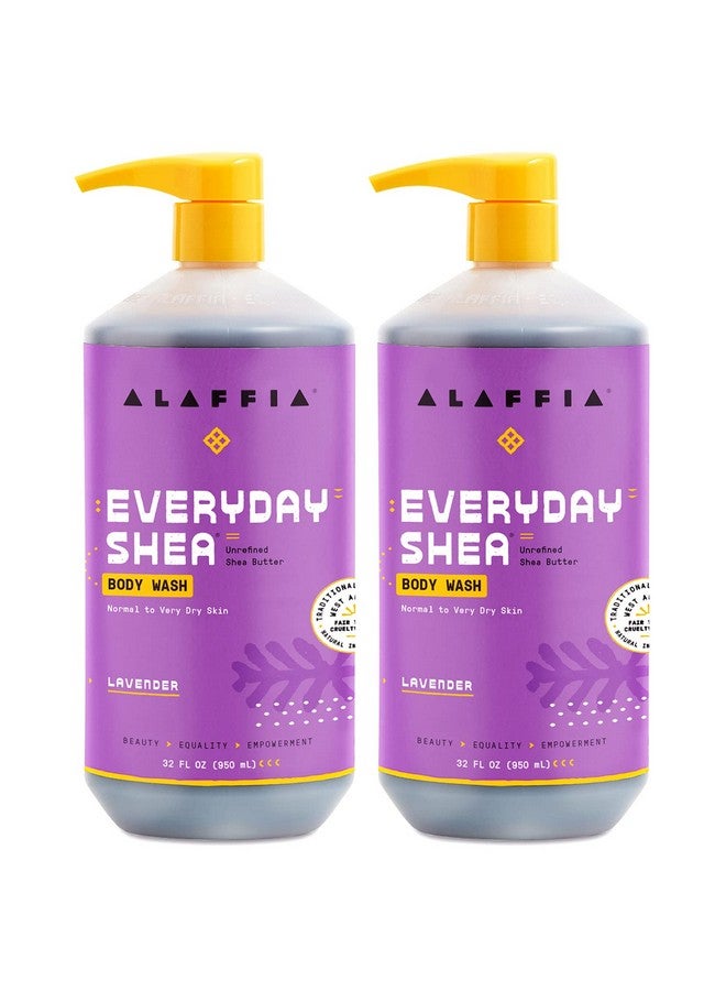 Alaffia Everyday Shea Body Wash Shea Butter Neem And Coconut Oil Lavender 2 Pack32 Fl Oz Ea - Image 1