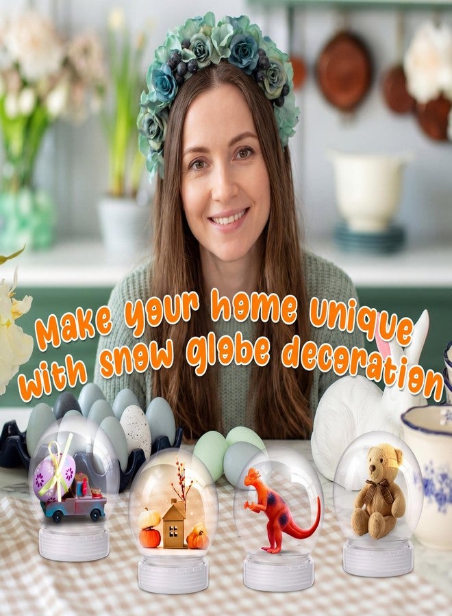 Mimorou 12 Pcs 3.9 Inch DIY Snow Globe Bulk Clear Water Globe with Screw Off Cap Plastic Empty Snow Craft for Home DIY Craft Wedding Decoration - Image 5
