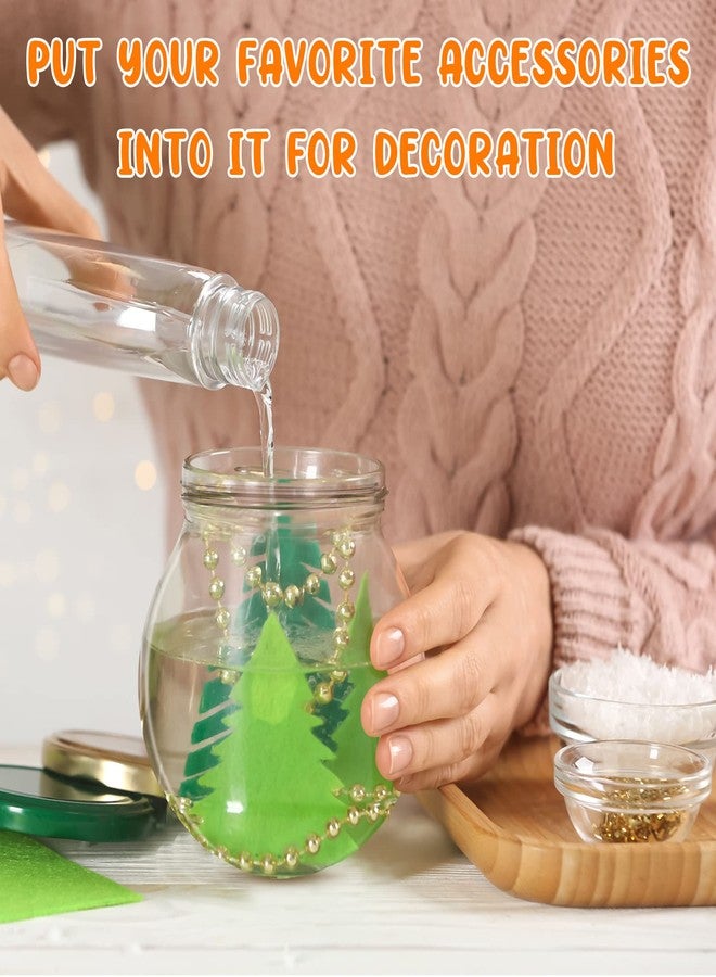 Mimorou 12 Pcs 3.9 Inch DIY Snow Globe Bulk Clear Water Globe with Screw Off Cap Plastic Empty Snow Craft for Home DIY Craft Wedding Decoration - Image 4