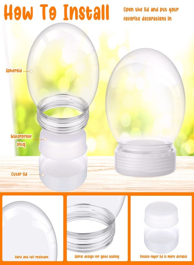 Mimorou 12 Pcs 3.9 Inch DIY Snow Globe Bulk Clear Water Globe with Screw Off Cap Plastic Empty Snow Craft for Home DIY Craft Wedding Decoration - Image 3