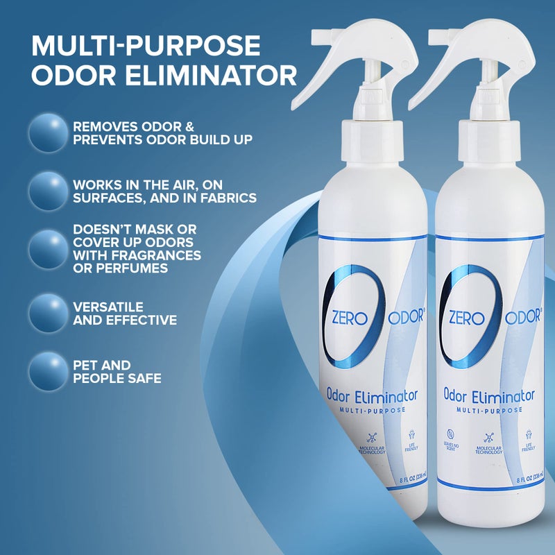 Zero Odor - Multi-Purpose Strong Odor Eliminator for Home, Office, Car, Bathroom, Hotel, Room Deodorizer, and Odor Neutralizer, 8oz Two Pack - Image 5