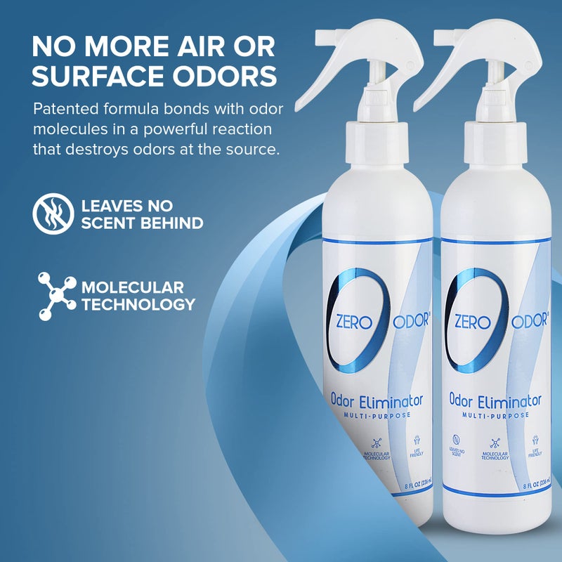 Zero Odor - Multi-Purpose Strong Odor Eliminator for Home, Office, Car, Bathroom, Hotel, Room Deodorizer, and Odor Neutralizer, 8oz Two Pack - Image 2