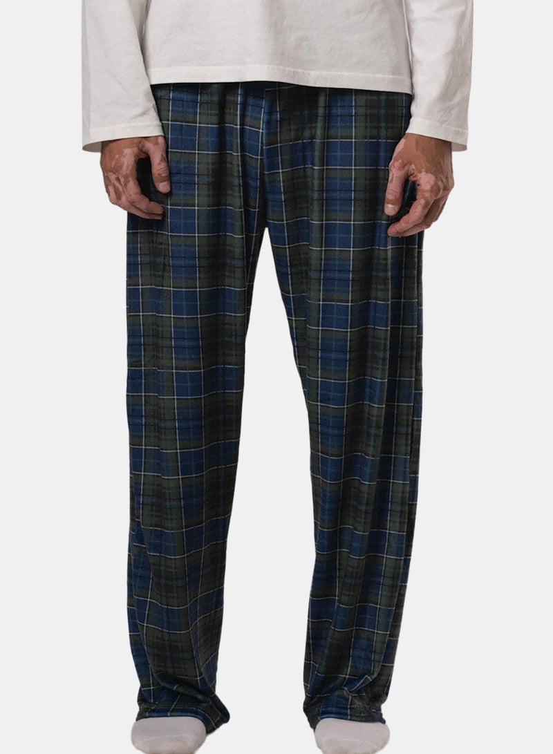 In Your Shoe Green Plaid Fluffy Pyjama Pants - Image 1