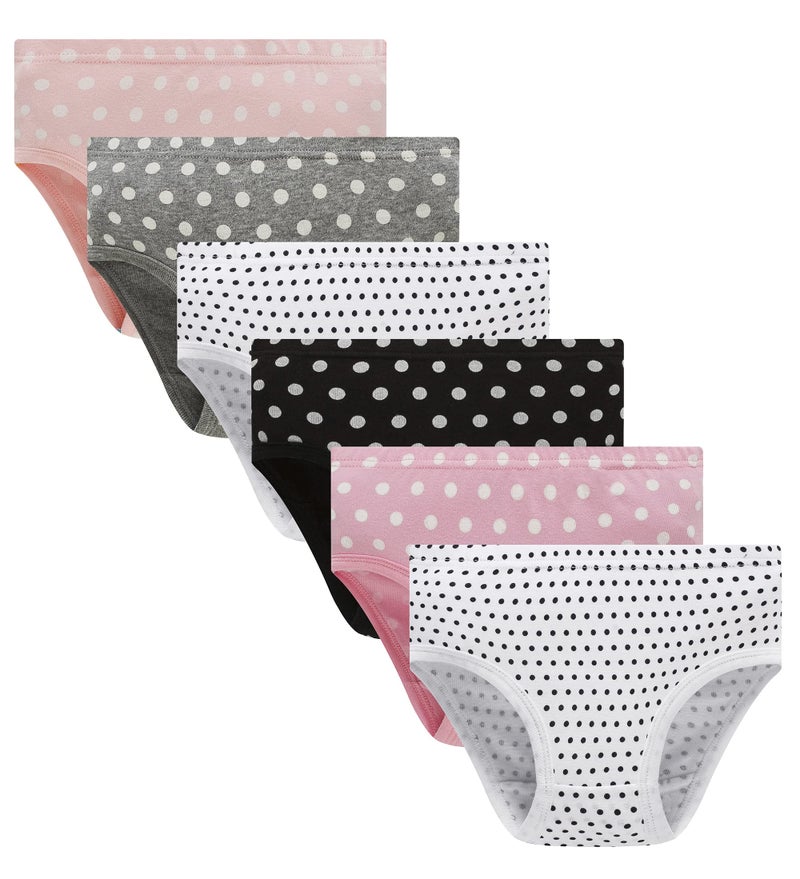 Barara King Girls' Undies 100% Cotton Panties Baby Toddler Soft Underwear Kids Wave point (Pack of 6) Size 18-24Months - Image 1