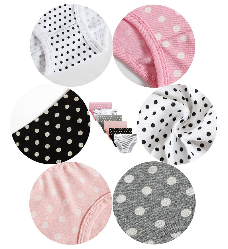 Barara King Girls' Undies 100% Cotton Panties Baby Toddler Soft Underwear Kids Wave point (Pack of 6) Size 18-24Months - Image 2