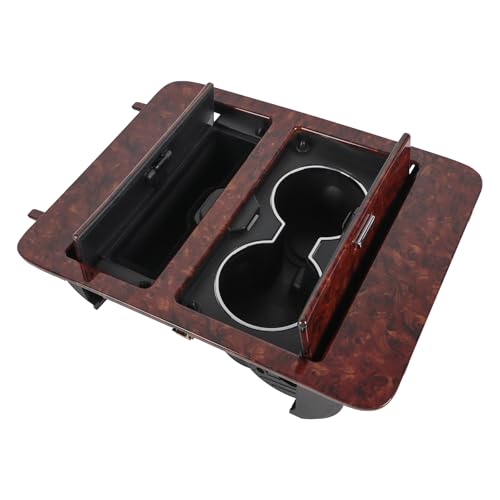 BUSIDN Woodgrain Center Console Cup Holder Storage Compatible with 2007-2014 Chevy Silverado/GMC Sierra/Cadillac Escalade Full Size GM Trucks Replaces for 23164631 - Image 1