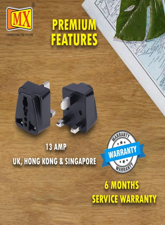 MX India to UK Travel Adapter - Type G Plug Converter for Laptops, Cameras, Chargers & Devices - Compatible with UAE, Hong Kong, Dubai - Pack of 2 - Image 4