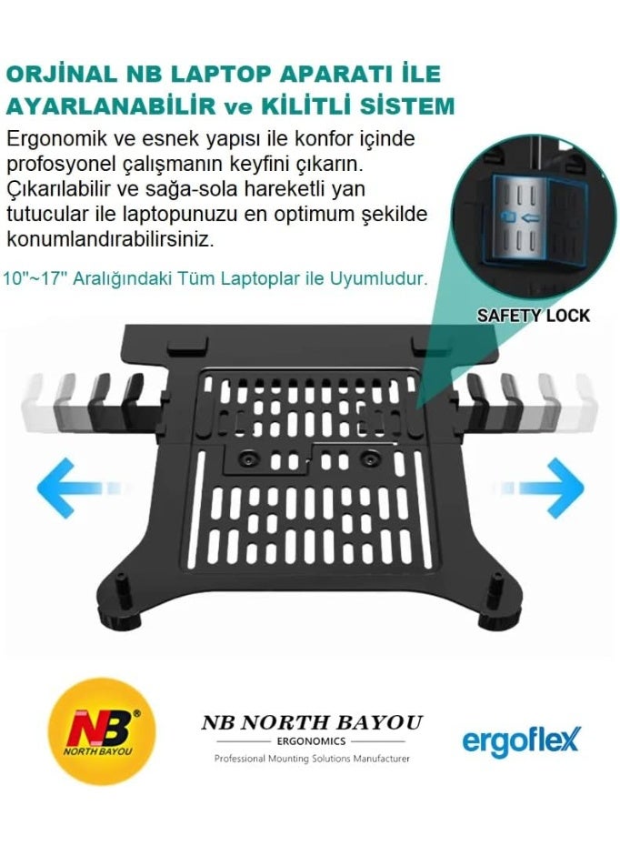 NB Visa Mount laptop stand compatible with North Bayou FP-2 Nb 10-17 inch monitors - Image 3