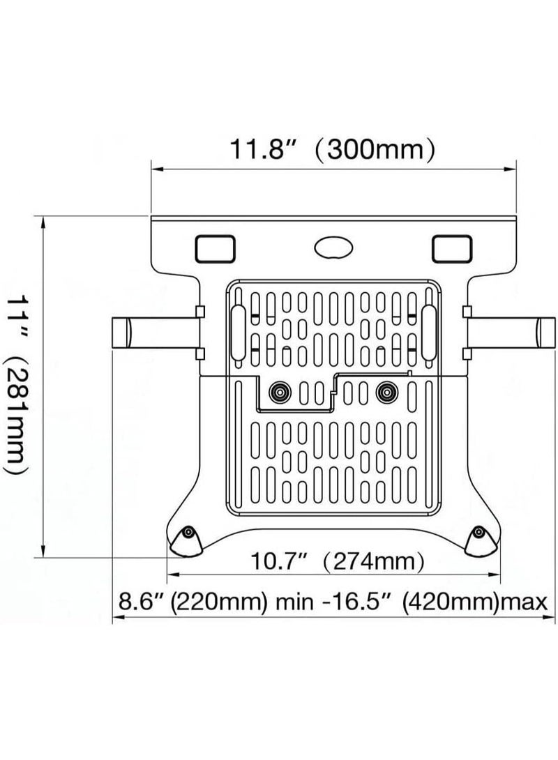 NB Visa Mount laptop stand compatible with North Bayou FP-2 Nb 10-17 inch monitors - Image 5