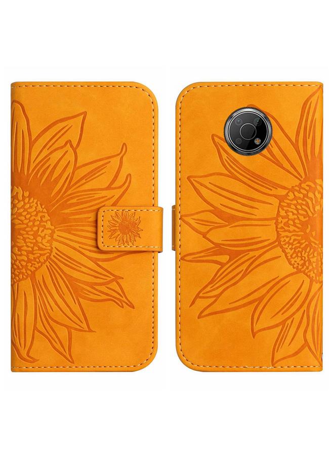 اس-توب جراب هاتف Nokia G300 من الجلد بتصميم زهرة الشمس مع حبل تعليق - Image 2