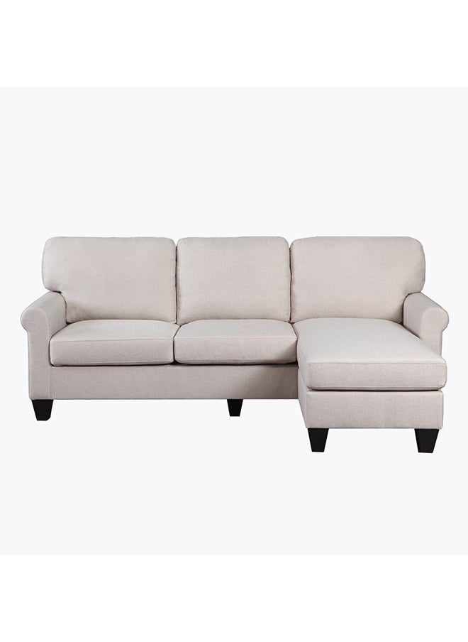 Home Box Angelton Reversible Corner 3 Seater L Shaped Beige Fabric Sofa with USB Port 147 x 88.5 x 214 cm  - Image 4
