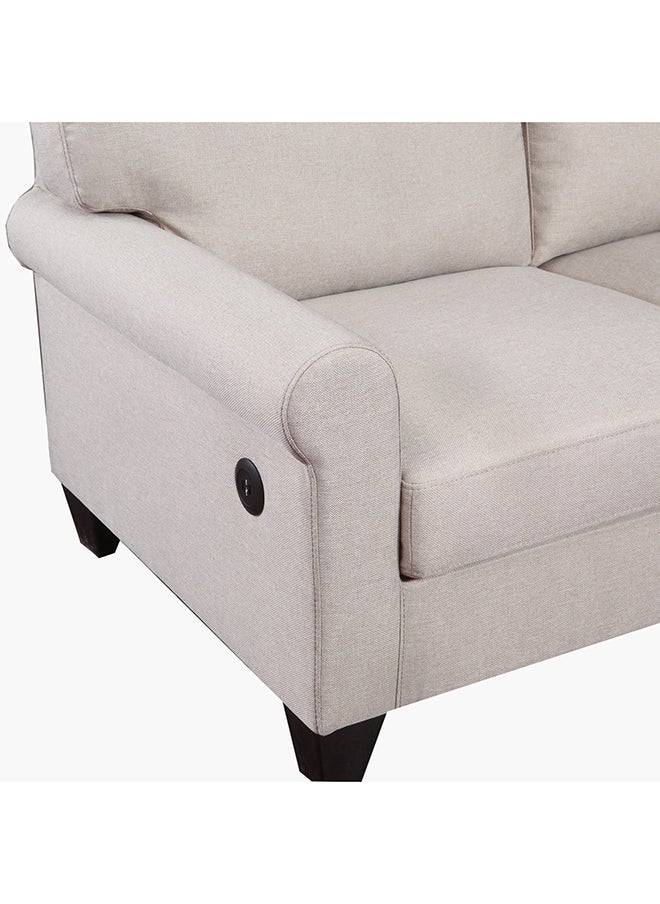 Home Box Angelton Reversible Corner 3 Seater L Shaped Beige Fabric Sofa with USB Port 147 x 88.5 x 214 cm  - Image 5