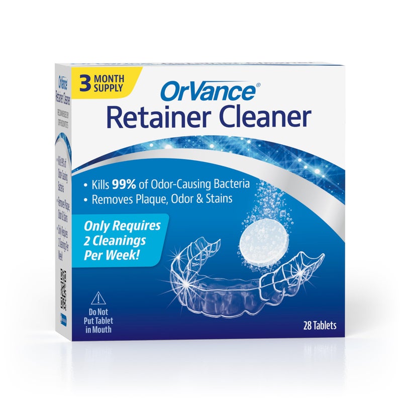OrVance Retainer Cleaner Tablets (3 Month Supply) | Only 2 Cleanings Per Week Required | Removes Odors, Stains, Plaque for Invisalign, Mouth/Night Guards, and Removable Orthodontic Appliances - Image 1