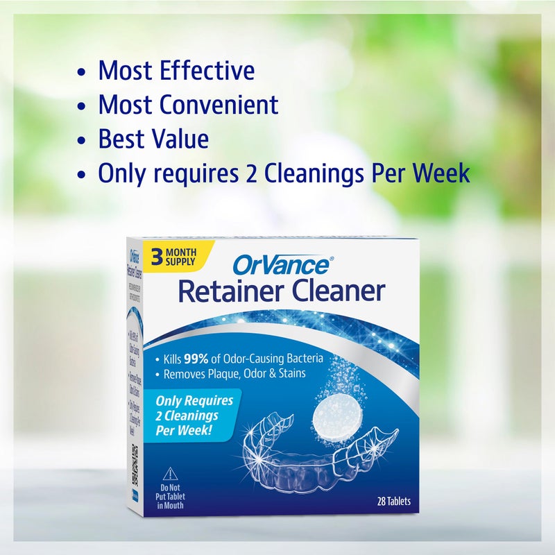 OrVance Retainer Cleaner Tablets (3 Month Supply) | Only 2 Cleanings Per Week Required | Removes Odors, Stains, Plaque for Invisalign, Mouth/Night Guards, and Removable Orthodontic Appliances - Image 3