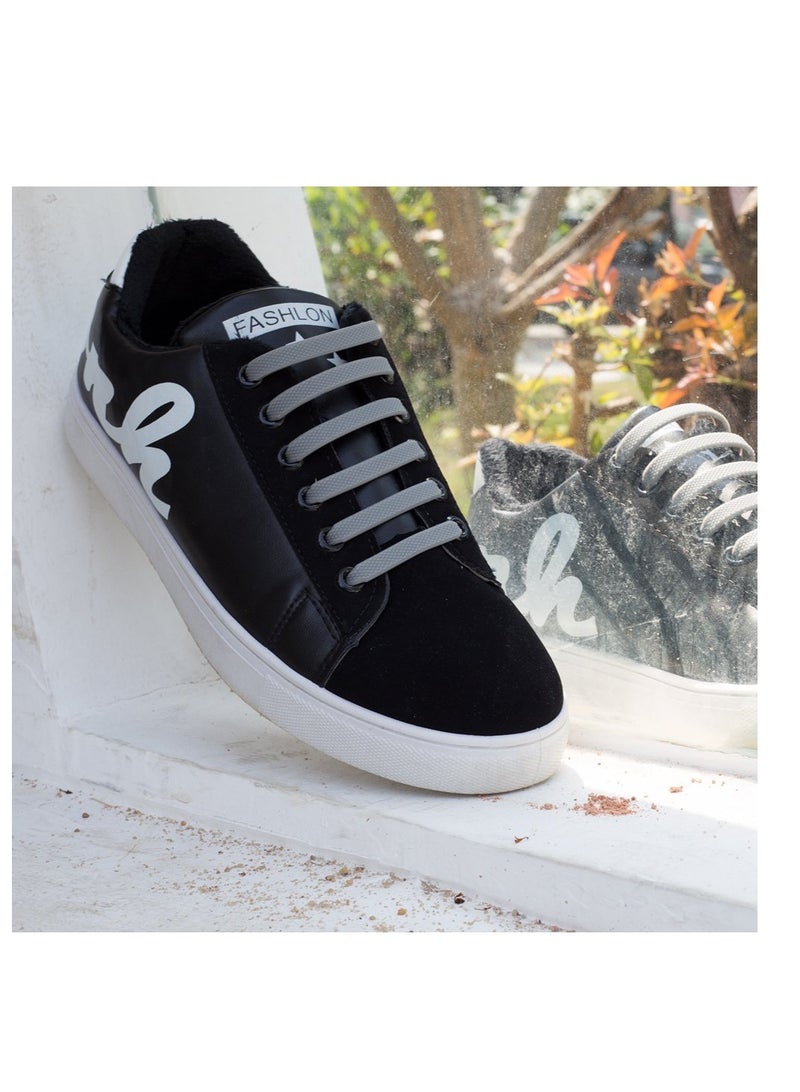 No Tie Shoelaces for Kids and Adults, Stretch Silicone Elastic Shoe Laces, Lazy Quick Tie Tieless Waterproof Wash-free Shoe Laces for Sneakers Running Shoe Boots Board and Casual Shoes, Adult-Gray - Image 2