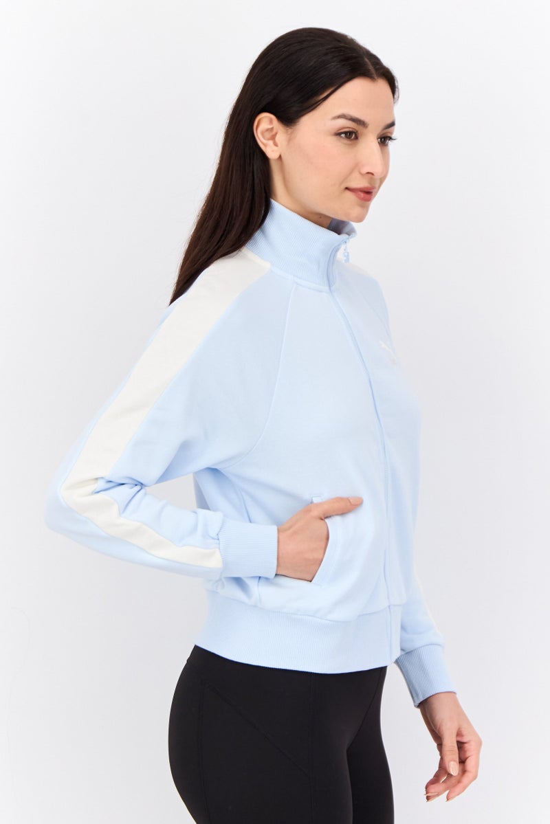 PUMA Women Sportswear Fit Long Sleeve Iconic T7 Track Jacket, Pastel Blue/White  - Image 2