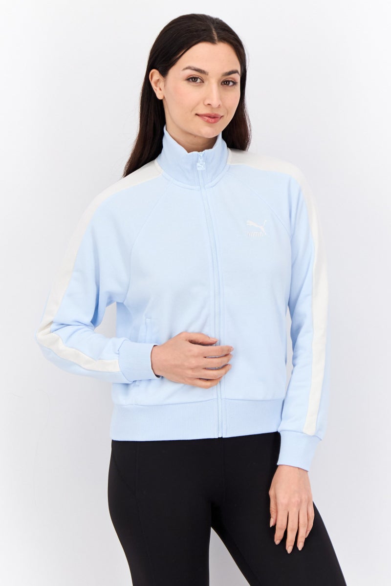 PUMA Women Sportswear Fit Long Sleeve Iconic T7 Track Jacket, Pastel Blue/White  - Image 1