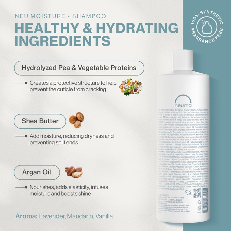 Neuma Neu Moisture Shampoo 32 Fl. Oz. Moisture Shampoo, Lavender, Mandarin & Vanilla Scent - Image 2