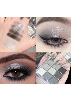 Vibes Multi Color Eyes Palette ,Black Grey Silver Smokey Eyeshadow Palette, 9 Colors Cool Toned Matte Glitter Eyeshadow Palette Longlasting Waterproof Eye Shadow for Girls and Women  - Image 3