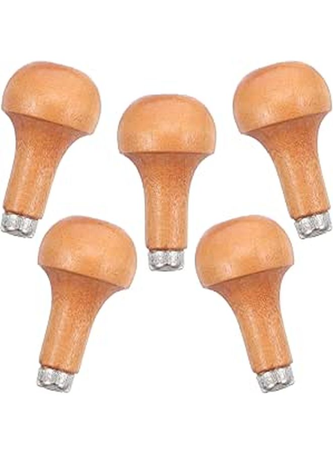 5pcs Mushroom Shaped Woodcarving Tool Handles Solid Wood Replacement for Sculpting - Image 1