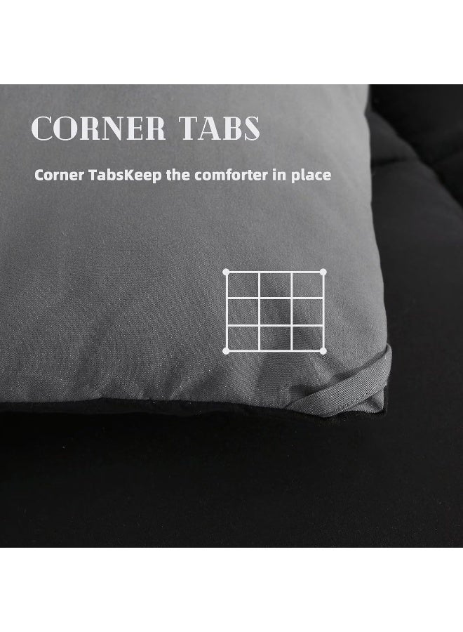 DOWNCOOL DOWNCOOL Reversible Down Alternative Comforter- All Season Ultra Soft Duvet Insert 4 Loops-Box Stitched- Machine Washable King,102x90Inches  - Image 3