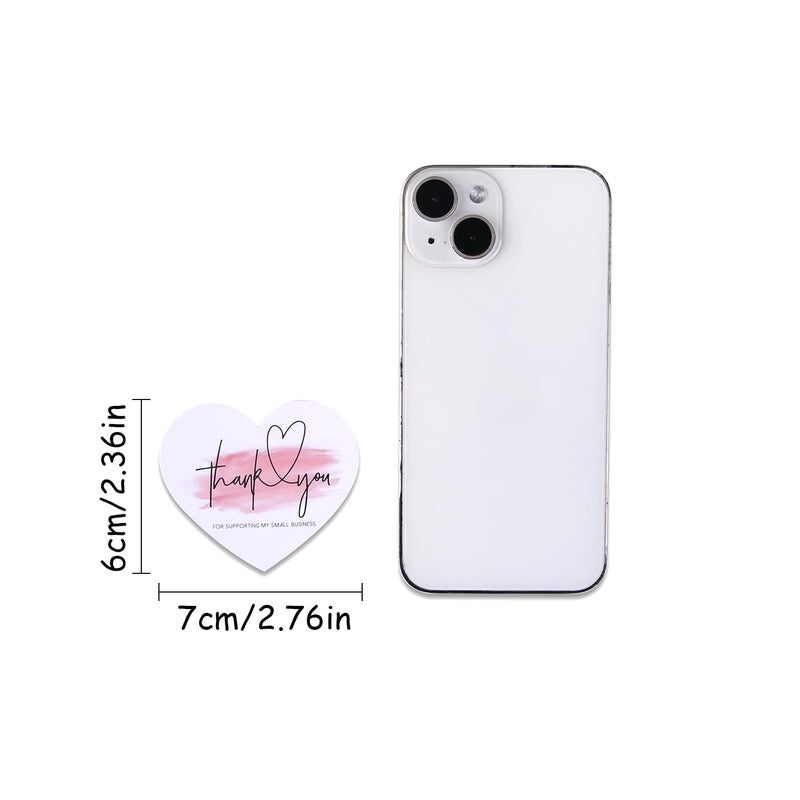 GINCEVHY 150 Pcs Love Heart Shaped Thank You Cards, 2.36 x 2.76 Blank Notecards For Handwritten Message, Greeting Cards For Wedding, Baby Shower, Small Business, All Occasion - Image 2