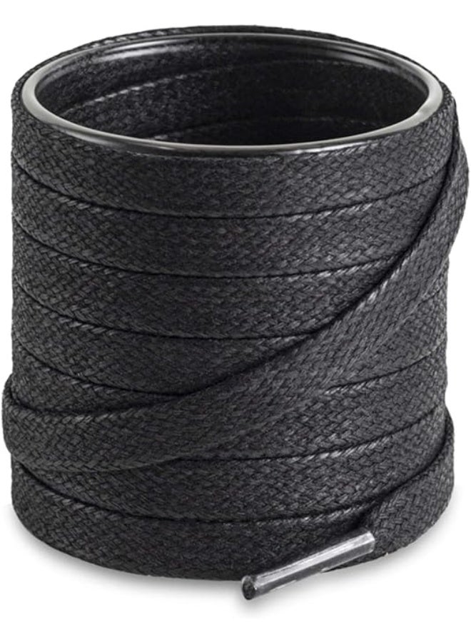 اربطة احذية مسطحة من القطن المشمع للاحذية الطويلة والاحذية الرياضية للرجال والنساء - والأحذية ذات الرقبة الطويلة والفساتين - متوفرة زوجان باطوال وألوان متعددة - Image 1