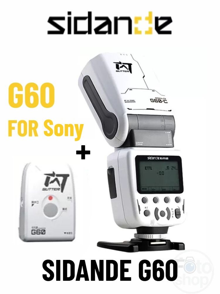 Sidande G60 Wireless External TTL Flash, White Model, for Sony with Flash Trigger - Image 1