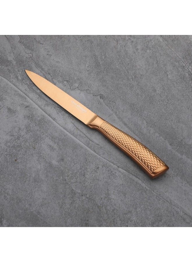 Danube Home Chef'S Delight 5-Inch Bistro Utility Knife Elegant Copper Finish Sharp And Durable Blade Ideal For Precision Cutting Ergonomic Handle For Comfort