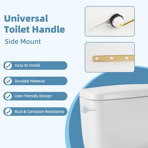 iFealClear Universal Toilet Handle Replacement Kit Side Mount with 2-Inch Rubber Toilet Flapper, Toilet Tank Parts Compatible with Kohler, American Standard, TOTO, Mansfield, Angle Mount-White - Image 3