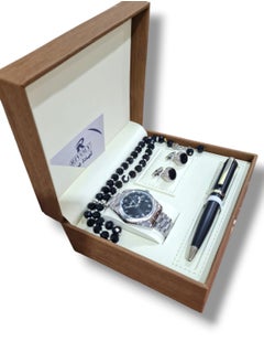 Rivoly A wonderful stainless steel men's set consisting of a watch, a rosary, a pen and cufflinks half steel  - Image 1
