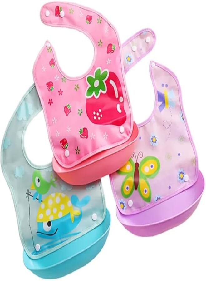 BabyGo Silicone Baby Detachable Waterproof Apron Bibs