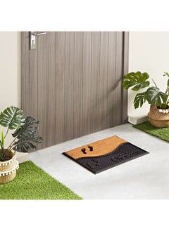 Home Box Foot Print Moulded Coir And Rubber Doormat 45x60 cm  - Image 1
