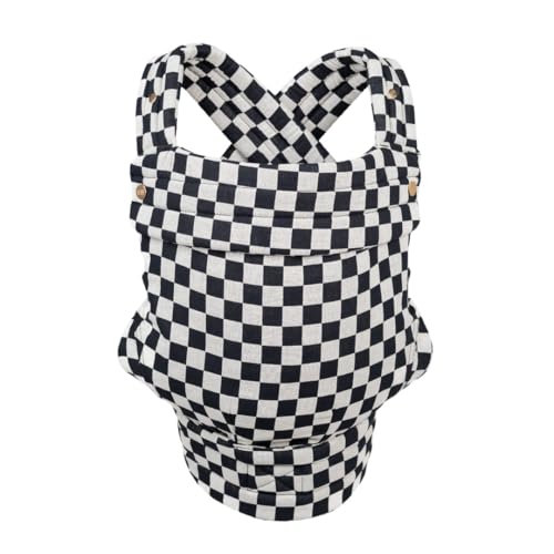 Mabē Monarch Ergonomic Baby Carrier – Premium Cotton Soft Structured Newborn to Toddler Carrier with Hip-Healthy Design, 3 Carry Positions (7-35lbs), Lightweight & Breathable, (Ebony Check) - Image 2