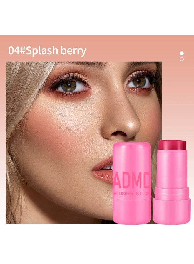 أ.د.م.د.م.د أحمر خدود جيلي، أحمر خدود للخدود والعينين والشفاه، أحمر خدود طبيعي، مقاوم للماء والعرق، عصا ملونة صلبة، مكياج عاري يدوم طويلاً، عصا متعددة الأغراض، أحمر خدود كريمي 04#Splash berry - Image 2