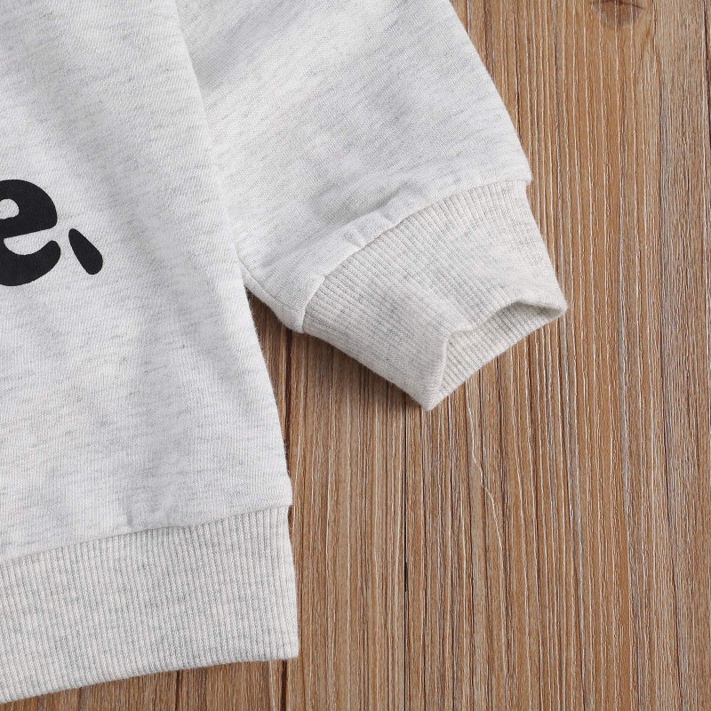 Beqeuewll Toddler Boy Girl Valentines Day Outfit Love You More Letter Crewneck Sweatshirt Little Kids Long Sleeve Sweater Tops (Grey  2-3T) - Image 4