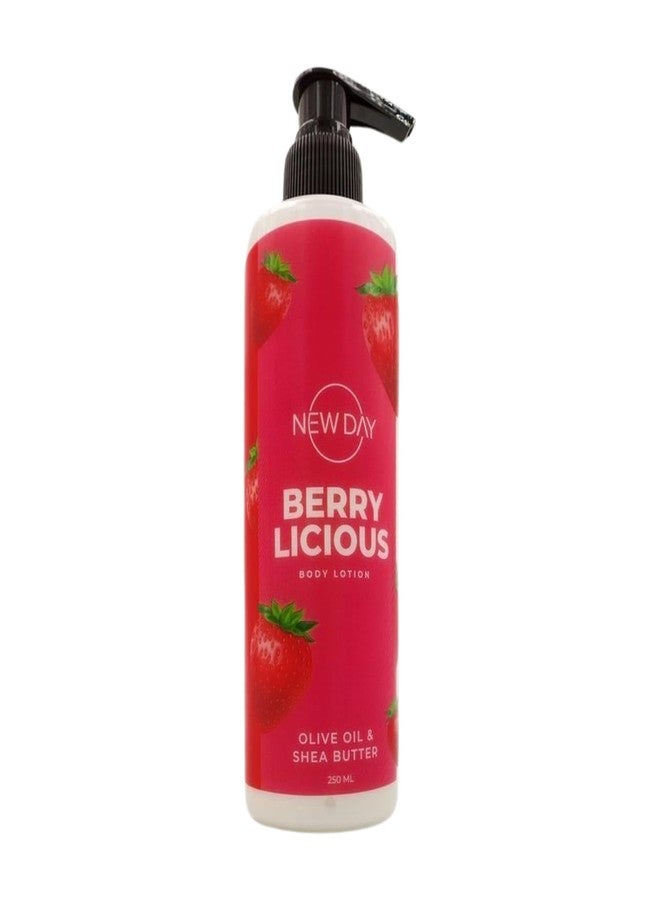 NEW DAY Berrylicious Body Lotion For Dry Skin | Body lotion Infused With Olive Oil, Shea Butter, Aloe Vera & Starwberry Extracts | Deep Moisturizing & hydrations, 250 ml - Image 1