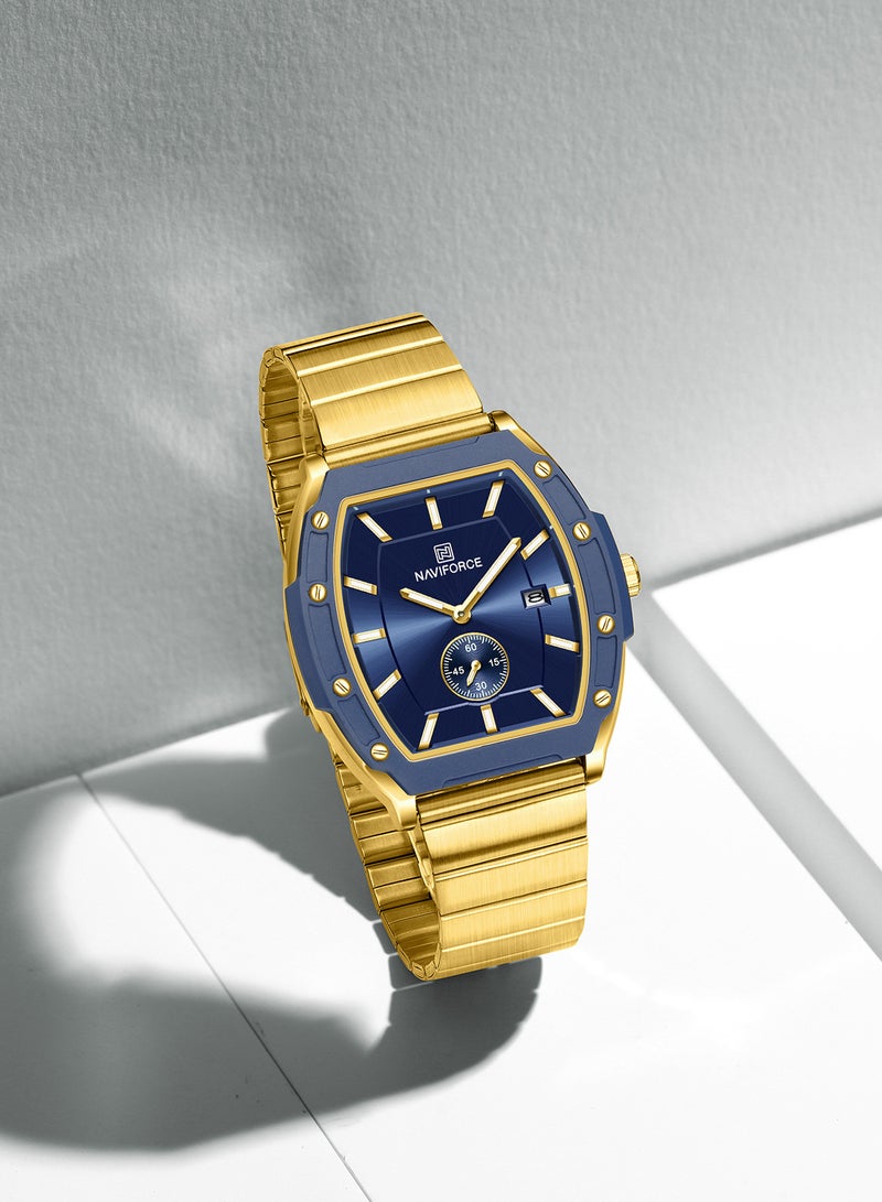 ساعة يد كوارتز كاجوال أنيقة من الفولاذ المقاوم للصدأ للرجال والنساء NF8068 G/BE