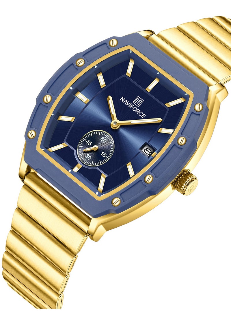 ساعة يد كوارتز كاجوال أنيقة من الفولاذ المقاوم للصدأ للرجال والنساء NF8068 G/BE