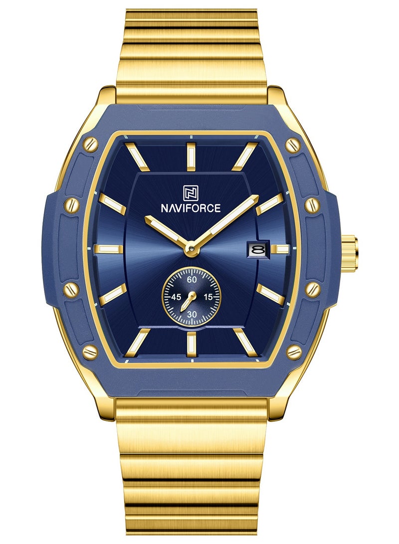 ساعة يد كوارتز كاجوال أنيقة من الفولاذ المقاوم للصدأ للرجال والنساء NF8068 G/BE