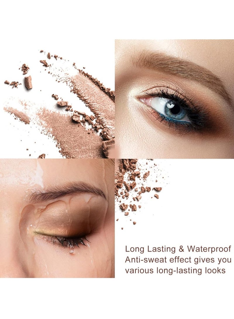 Atkins Eyeshadow Palette Makeup 9 Shimmer and Matte Shades Highly Pigmented Creamy Texture Natural Brown Neutral Cosmetic Eye Shadows - Image 3