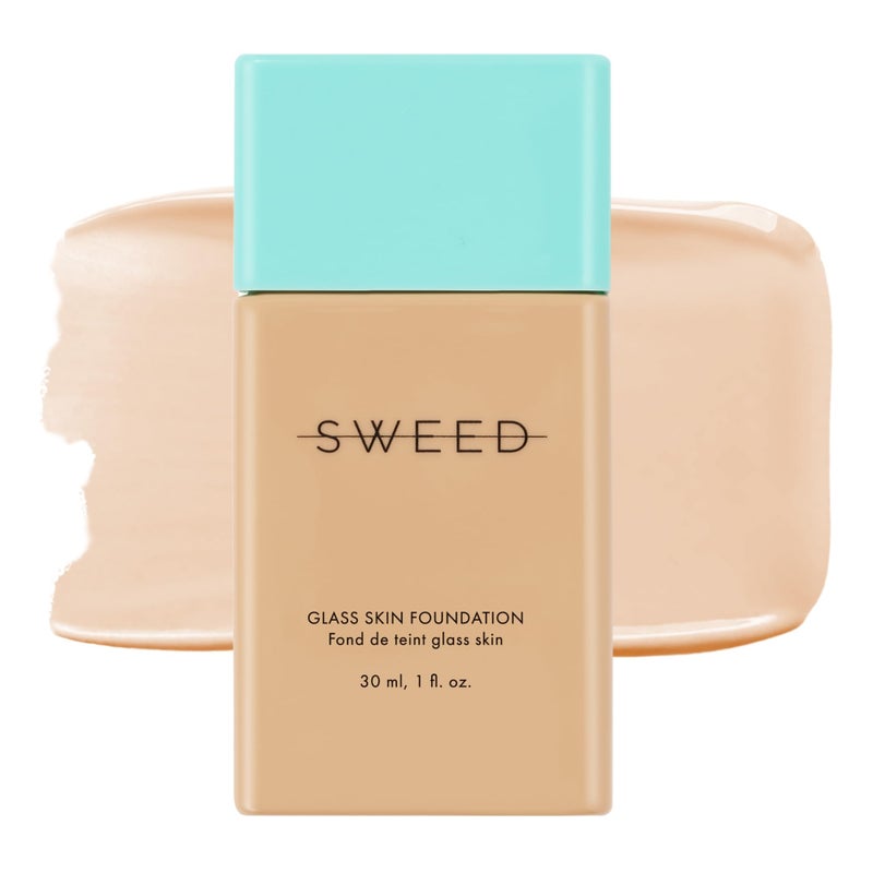 SWEED SWEED  Glass Skin Foundation  LongLasting Fluid Formula  Hydrate Moisturize Lift Plump Protect  Vegan CrueltyFree Clean Beauty 02 LIGHT N