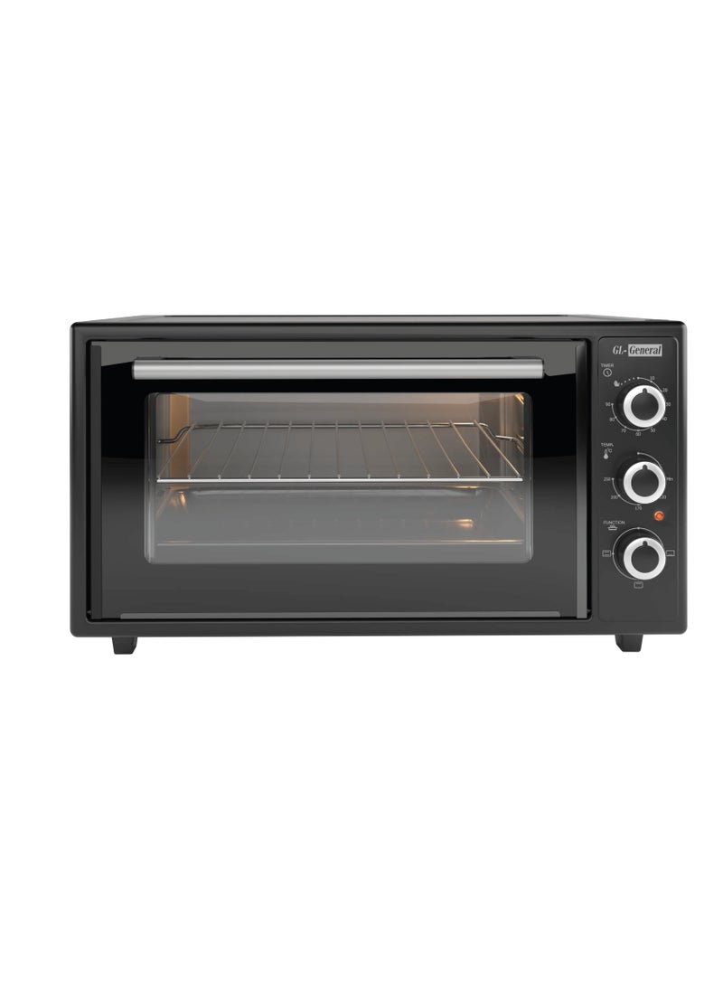 GL General General GL 60 Lt Electrical Toaster Oven, 6 Multi Functions, 60x49cm, 2100 Wat, Double Glass, Up & Down Heating, Mechanical Timer, Internal Light, Deep Tray & Stand Included  - Image 1