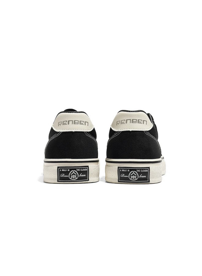 Humanity Renben Spring And Autumn Retro Canvas Shoes, Versatile Classic Sneakers For Men, Korean Style Trendy Men's Shoes, Black, Size 41 - Image 2