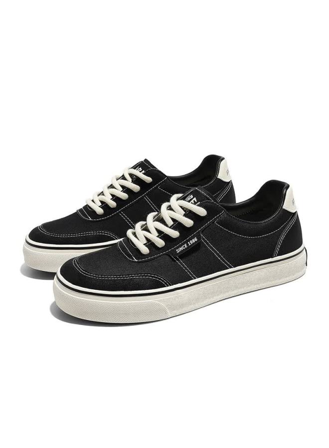 Humanity Renben Spring And Autumn Retro Canvas Shoes, Versatile Classic Sneakers For Men, Korean Style Trendy Men's Shoes, Black, Size 41 - Image 3