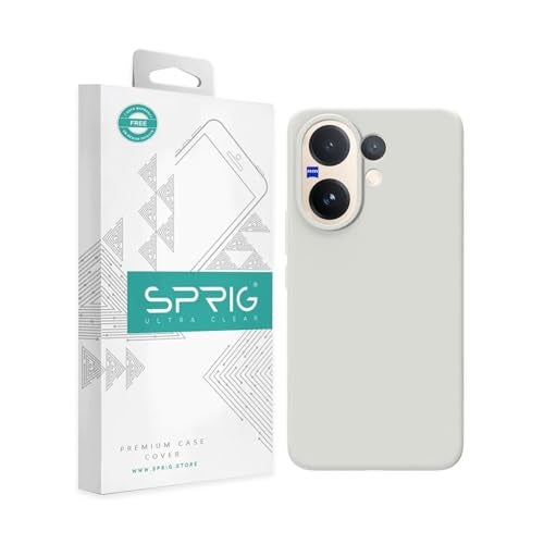 SPRIG Compatible with Vivo V60 Premium SilkTone Back Cover Drop Tested Shock Proof Mobile Case for Men, Women, Boys and Girls with Camera Protection (Light Grey) - Image 1