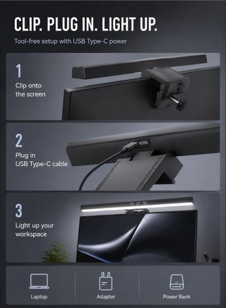 مصباح كمبيوتر محمول بشاشة كمبيوتر يعمل بمنفذ USB للمكتب/المنزل/الألعاب/المكتب مع سطوع قابل للتعديل/بلاستيك ملون 330 مم - view 5